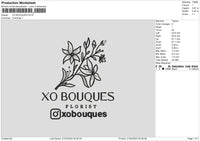 Xo Text Embroidery File 6 sizes