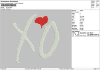 Xo V4 Embroidery File 6 sizes