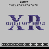 Xrtext Embroidery File 6 sizes