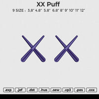 XX Puff Embroidery File 6 size