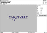 Yaretzelytext Embroidery File 6 sizes
