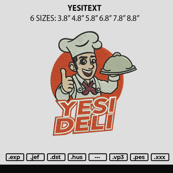 Yesitext Embroidery File 6 sizes