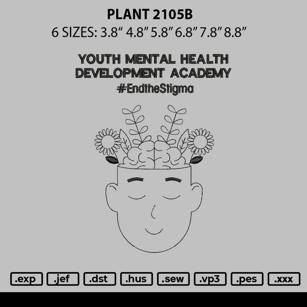 Plant 2105b Embroidery File 6 sizes