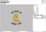 Beantext Embroidery File 6 sizes