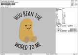 Beantext Embroidery File 6 sizes