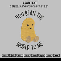 Beantext Embroidery File 6 sizes