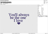 YOU'LL ALWAYS Embroidery File 6 size