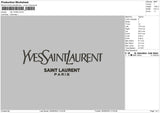 Ysl paris Embroidery File 6 size