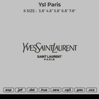 Ysl paris Embroidery File 6 size