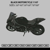 Black Motorcycle 1107 Embroidery File 6 sizes