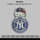 Hk Ny Embroidery File 6 sizes