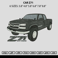 Car Z71 Embroidery File 6 sizes