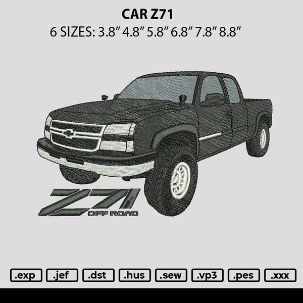 Car Z71 Embroidery File 6 sizes
