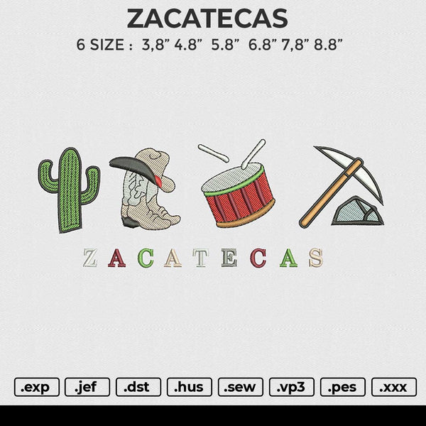ZACATECAS Embroidery File 6 sizes