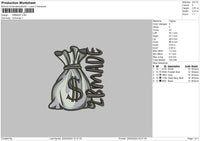 Money2024 Embroidery File 6 sizes