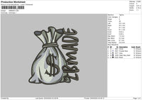 Money2024 Embroidery File 6 sizes