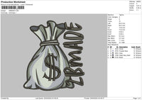 Money2024 Embroidery File 6 sizes