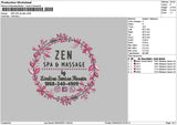 Zen Text Embroidery File 6 sizes