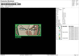 Zoro Rectangle 019 Embroidery File 6 sizes