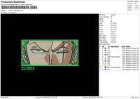 Zoro Rectangle 019 Embroidery File 6 sizes