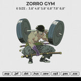 ZORRO GYM Embroidery File 6 sizes