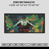 Zoro Rectangle V5 Embroidery File 6 sizes