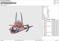 Zoro swoosh 3425 Embroidery File 6 size