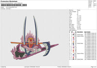 Zoro swoosh 3425 Embroidery File 6 size