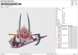 Zoro swoosh 3425 Embroidery File 6 size