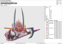 Zoro swoosh 3425 Embroidery File 6 size