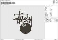 STUSSY 8 BALL Embroidery File 6 size