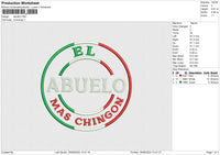 Abuelo Embroidery File 4 size