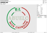 Abuelo Embroidery File 4 size