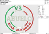 Abuelo Embroidery File 4 size