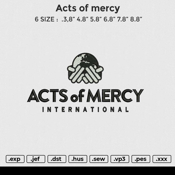 Acts of mercy Embroidery File 6 size