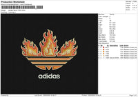 Adidas Flame 13525 Embroidery File 6 size