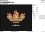 Adidas Flame 13525 Embroidery File 6 size