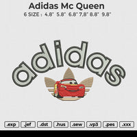 Adidas Mc Queen Embroidery File 6 size