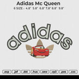 Adidas Mc Queen Embroidery File 6 size