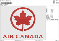 Air Canada Embroidery File 6 size