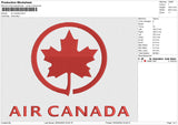 Air Canada Embroidery File 6 size