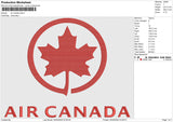 Air Canada Embroidery File 6 size