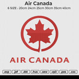 Air Canada Embroidery File 6 size