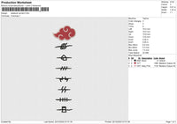 Akatsuki Symbol Embroidery File 6 size