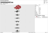 Akatsuki Symbol Embroidery File 6 size