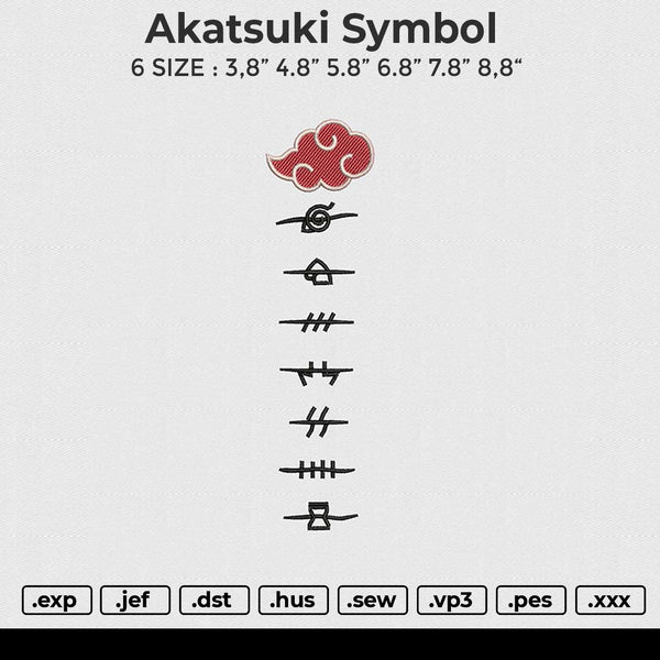 Akatsuki Symbol Embroidery File 6 size