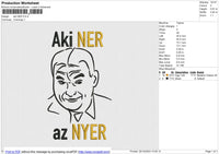 Aki NER Embroidery File 6 size