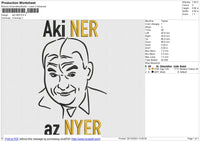 Aki NER Embroidery File 6 size