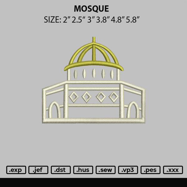 Mosque Embroidery File 6 sizes