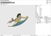 Aladin on Carpet Embroidery File 6 size